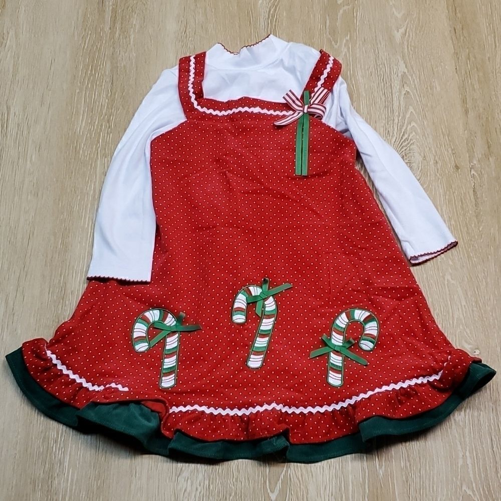 Girl's Rare Too!  Candy cane overall dress